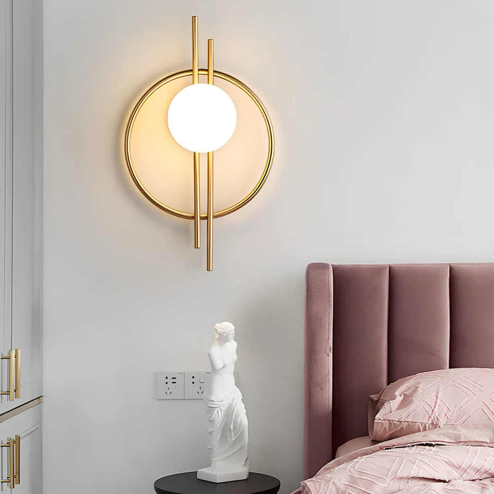 Modern iron wall lamp with three lighting modes and 50,000-hour lifespan for study and bedroom use