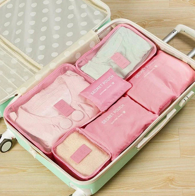 High-quality 6-in-1 waterproof travel organizer cubes in various colors for efficient packing and organization