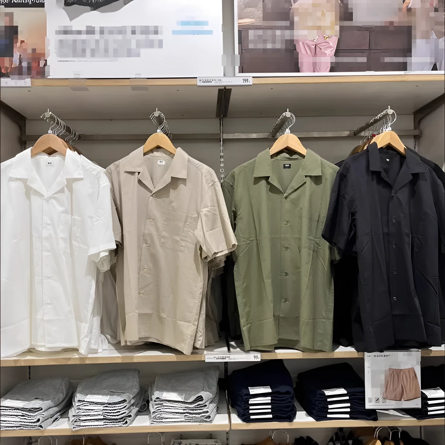 Men's modal cotton open collar casual shirt in cardigan style with collage stitching