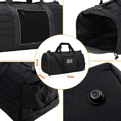 Men's Army Green waterproof Oxford cloth sports travel handbag with air pillow shoulder strap