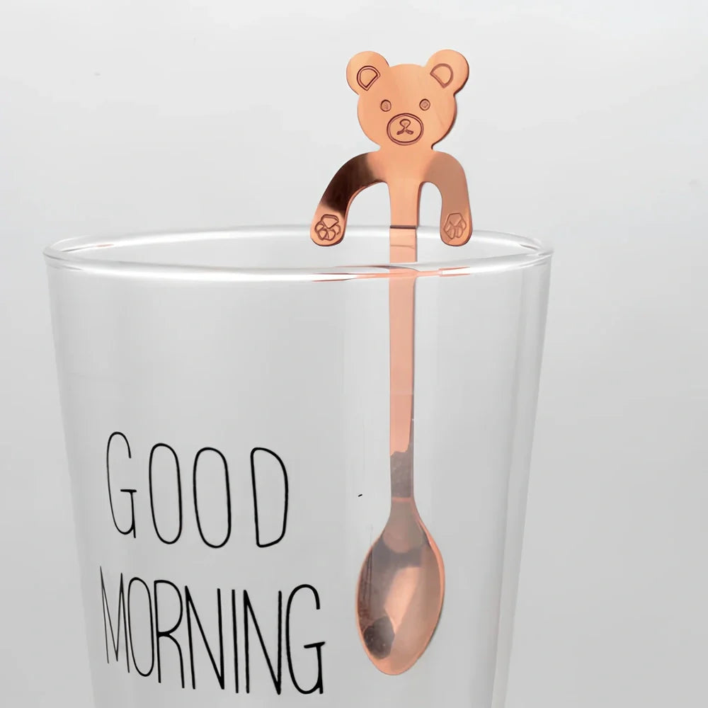 304 stainless steel coffee spoon with cartoon animal handle measuring 11.8cm long