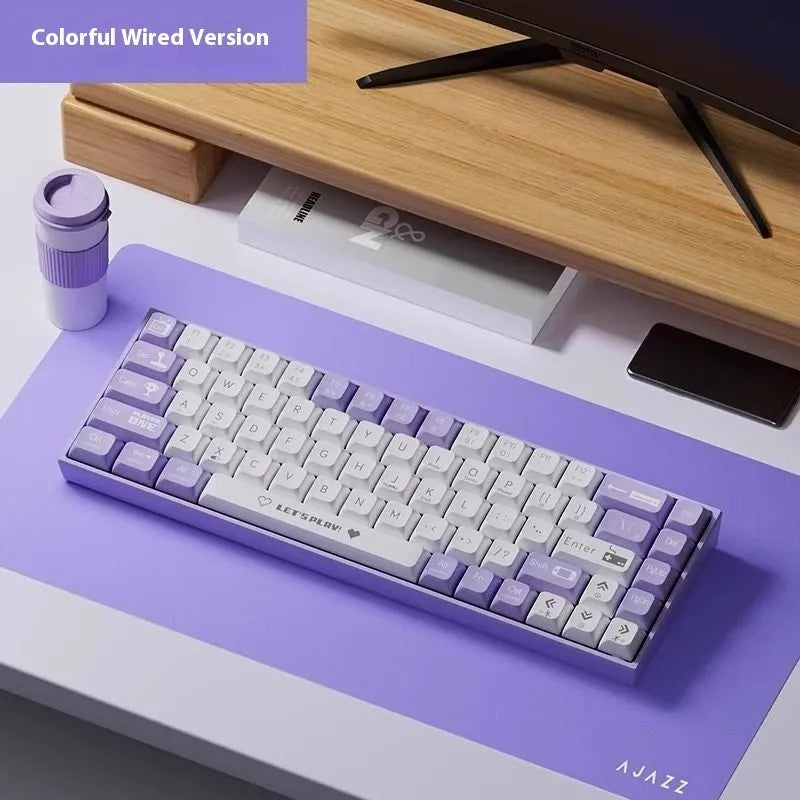 AJAZZ AK680 hot-swappable mechanical gaming keyboard in red-white colour with compact 68-key layout