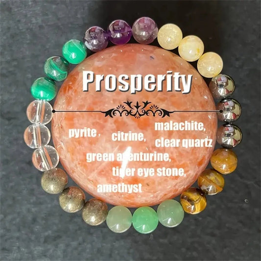 Amethyst green dongling stone beaded bracelet with French retro style