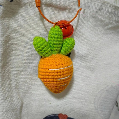 Cartoon carrot design keychain pendant made from soft wool felt