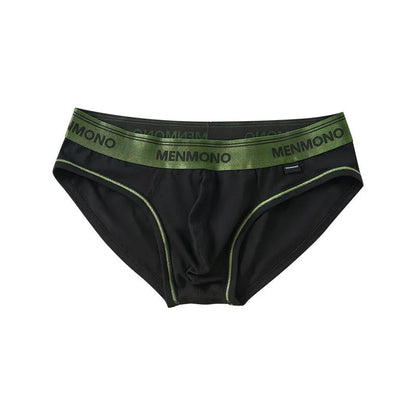 Men's cotton low waist briefs in a two-tone colour on a white background.