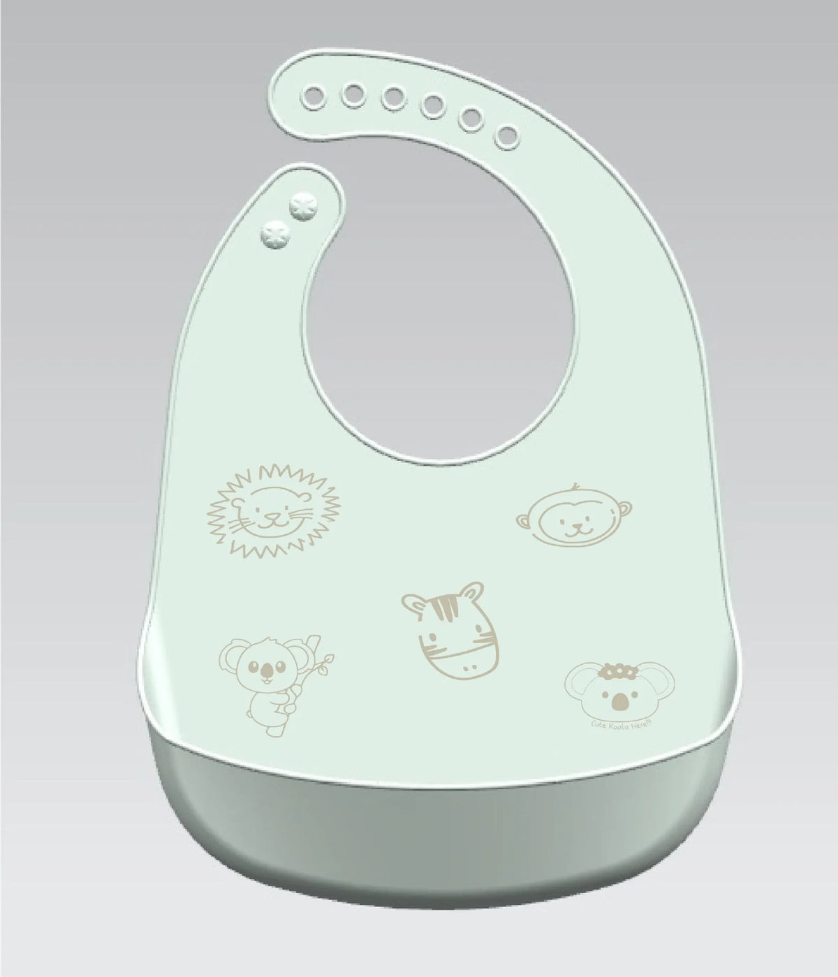Silicone baby bib with cartoon print, waterproof and antifouling, for ages 0-6 years