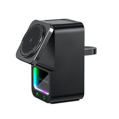Bluetooth speaker with integrated wireless charging pad in black or white colour