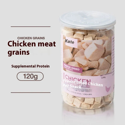 500g chicken freeze-dried cat snack in resealable bag or barrel packaging options