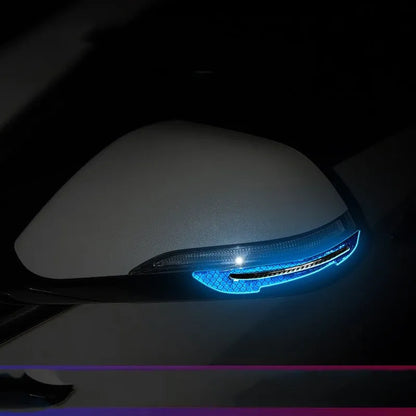 Blue resin reflective warning tape strip for car bumper, 17mm width, universal fit.