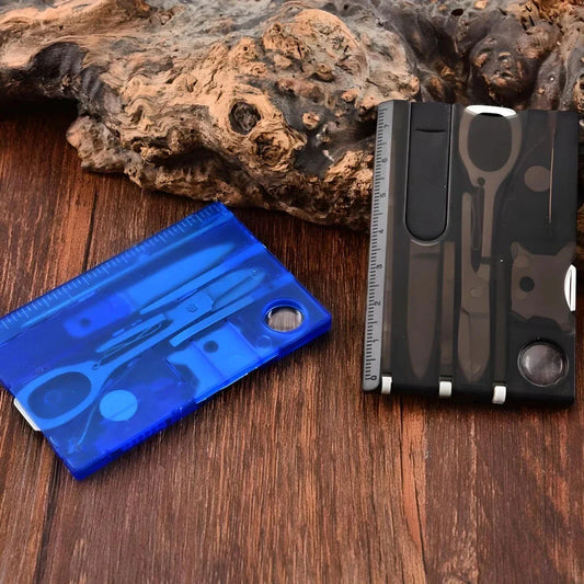 Pocket Credit Card Multi Tool - A compact, 12-in-1 device with essential tools for outdoor adventures and daily tasks