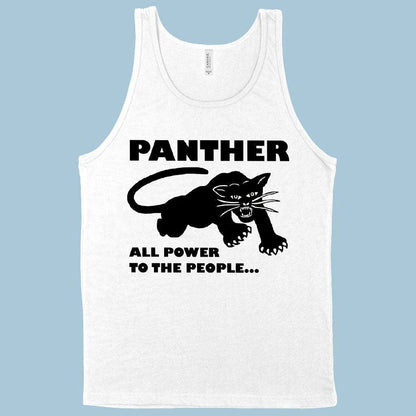 Black Panther Men's Tank Top with Panther Graphic Design in Premium Airlume Cotton