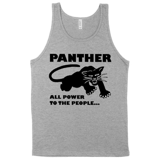 Black Panther Men's Tank Top with Panther Graphic Design in Premium Airlume Cotton