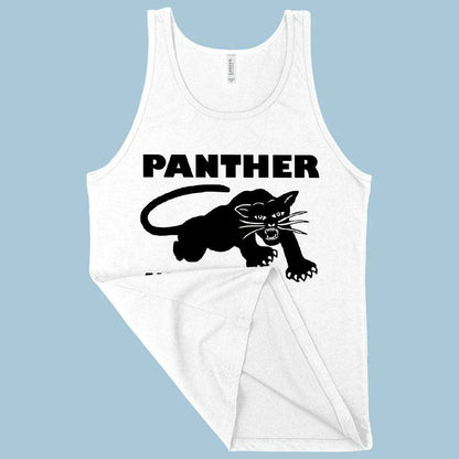 Black Panther Men's Tank Top with Panther Graphic Design in Premium Airlume Cotton