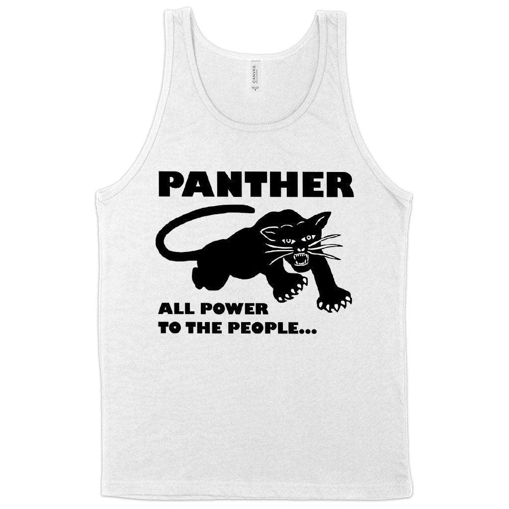 Black Panther Men's Tank Top with Panther Graphic Design in Premium Airlume Cotton