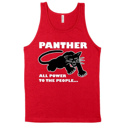 Black Panther Men's Tank Top with Panther Graphic Design in Premium Airlume Cotton