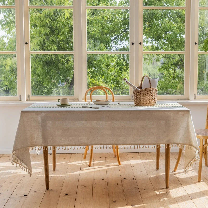 Homeenjoy UK Elegant Floral Embroidery Tablecloth for Dining and Outdoor Events