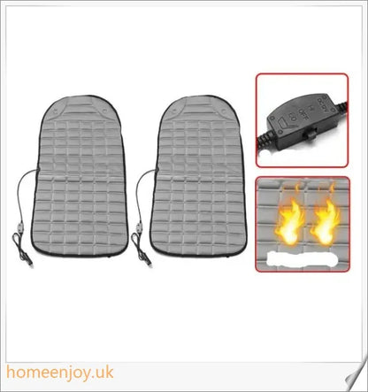 Electric heated car seat cushions in various colours, designed to keep drivers and passengers warm and comfortable during the winter months.