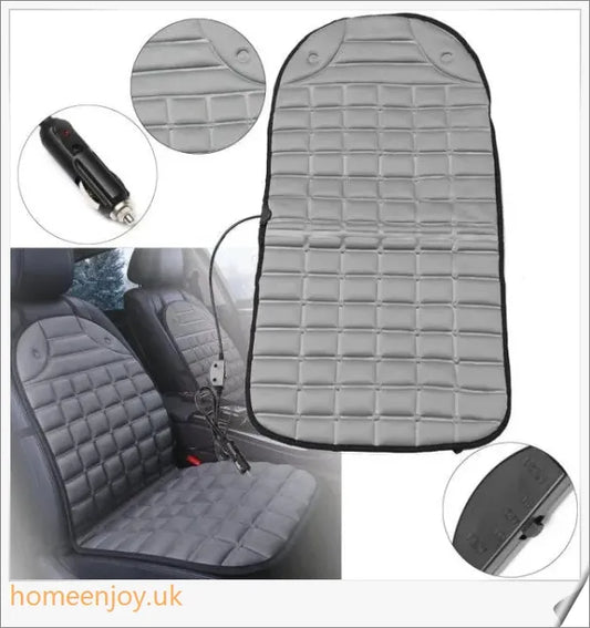 Electric heated car seat cushions in various colours, designed to keep drivers and passengers warm and comfortable during the winter months.