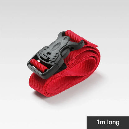 Durable nylon camping cargo tie down strap with adjustable cam buckle for securing outdoor gear and luggage