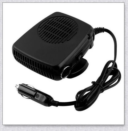 Powerful 12V plug-in car heater and defroster with flexible design and automatic safety features