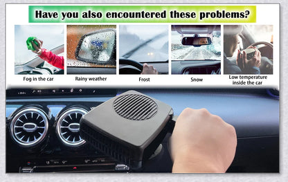 Powerful 12V plug-in car heater and defroster with flexible design and automatic safety features