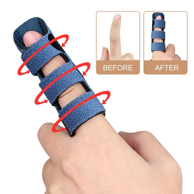 Adjustable finger splint with detachable aluminium bar for customisable support and pain relief