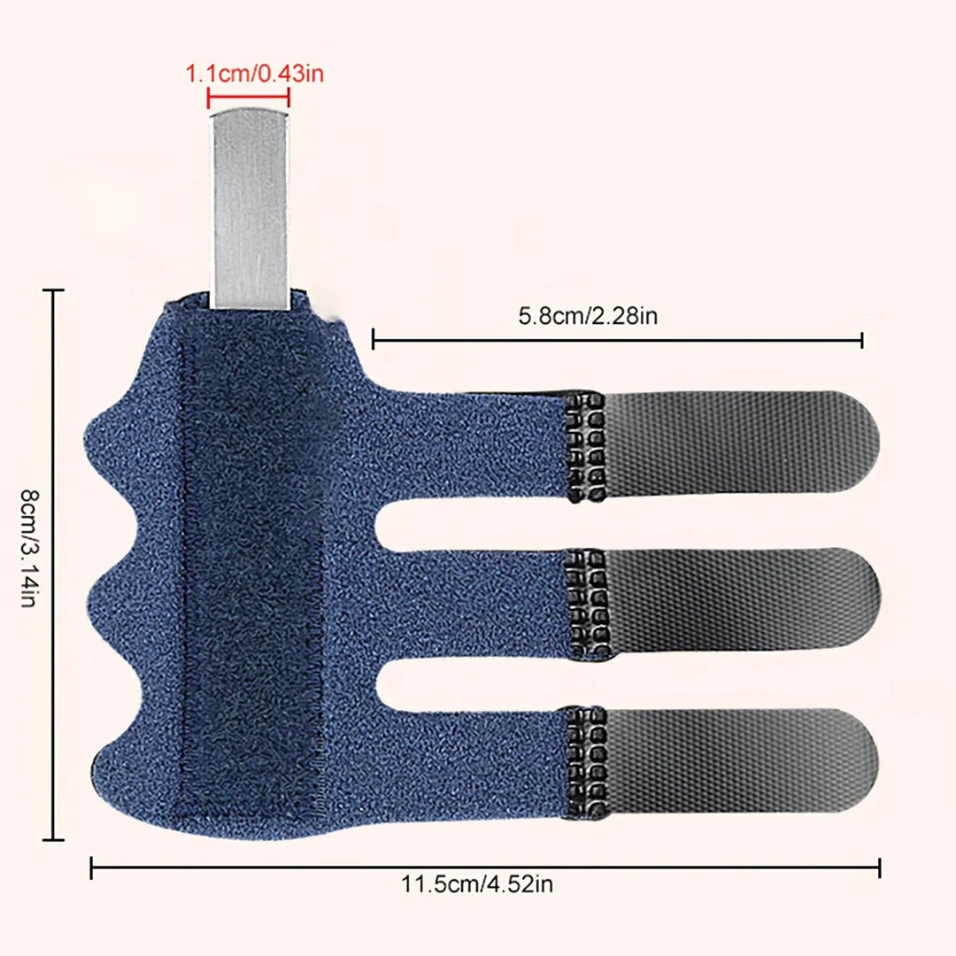 Adjustable finger splint with detachable aluminium bar for customisable support and pain relief