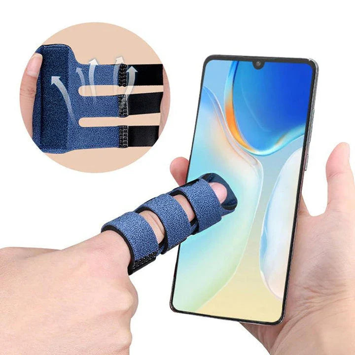 Adjustable finger splint with detachable aluminium bar for customisable support and pain relief