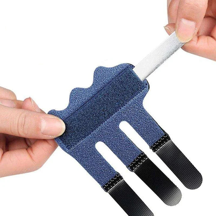 Adjustable finger splint with detachable aluminium bar for customisable support and pain relief