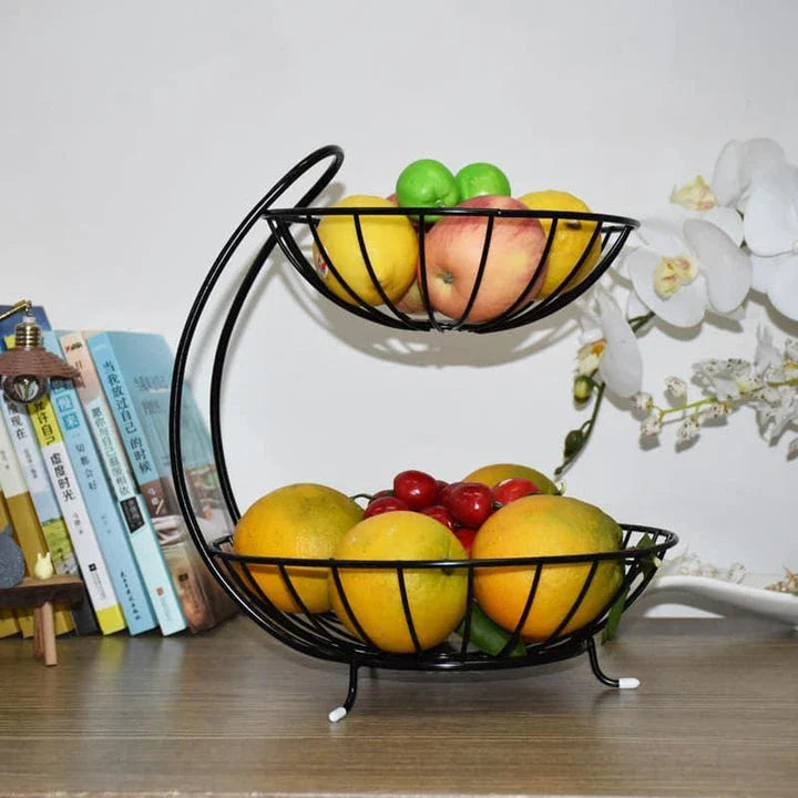 Premium iron fruit basket with sleek, modern design, perfect for storing and organising produce in the kitchen