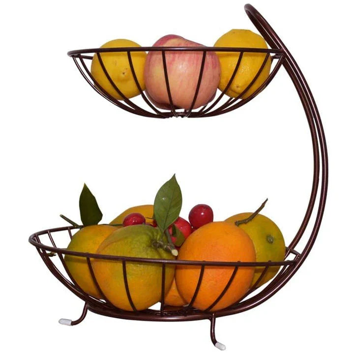 Premium iron fruit basket with sleek, modern design, perfect for storing and organising produce in the kitchen