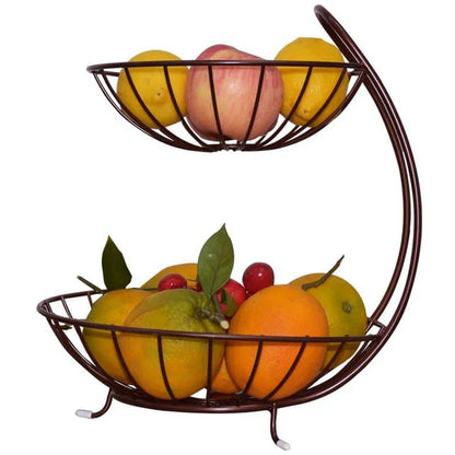 Premium iron fruit basket with sleek, modern design, perfect for storing and organising produce in the kitchen