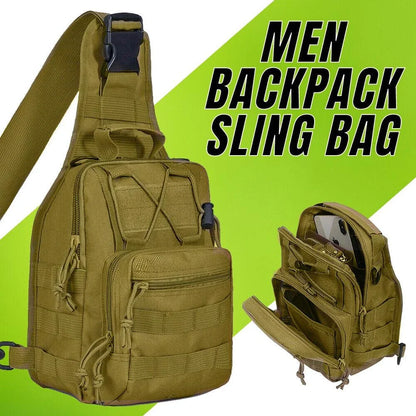 Men's Waterproof Tactical Sling Chest Pack with Adjustable Strap, Multiple Pockets, and Durable Military-Grade Nylon Construction