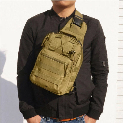 Men's Waterproof Tactical Sling Chest Pack with Adjustable Strap, Multiple Pockets, and Durable Military-Grade Nylon Construction