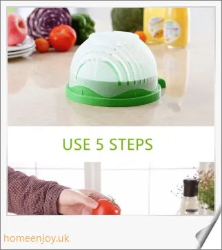 60 Seconds Salad Cutting Slicer Bowl - Versatile kitchen gadget for quick and easy salad preparation