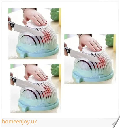 60 Seconds Salad Cutting Slicer Bowl - Versatile kitchen gadget for quick and easy salad preparation