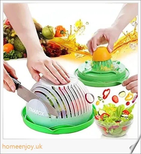 60 Seconds Salad Cutting Slicer Bowl - Versatile kitchen gadget for quick and easy salad preparation