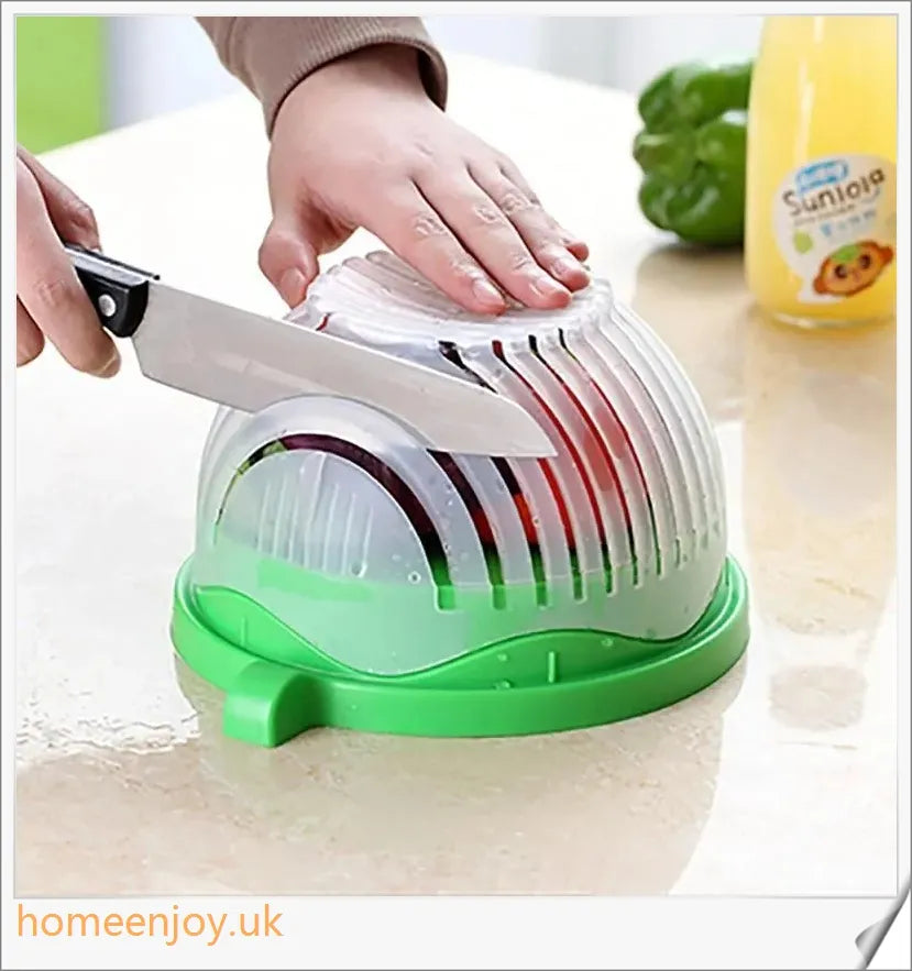 60 Seconds Salad Cutting Slicer Bowl - Versatile kitchen gadget for quick and easy salad preparation