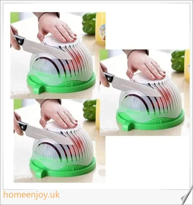 60 Seconds Salad Cutting Slicer Bowl - Versatile kitchen gadget for quick and easy salad preparation