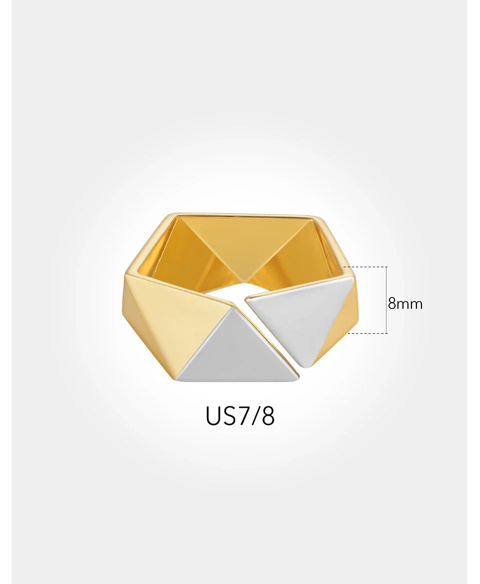 18K gold brass ring with a meteorite-inspired design, showcasing a unique and sophisticated accessory