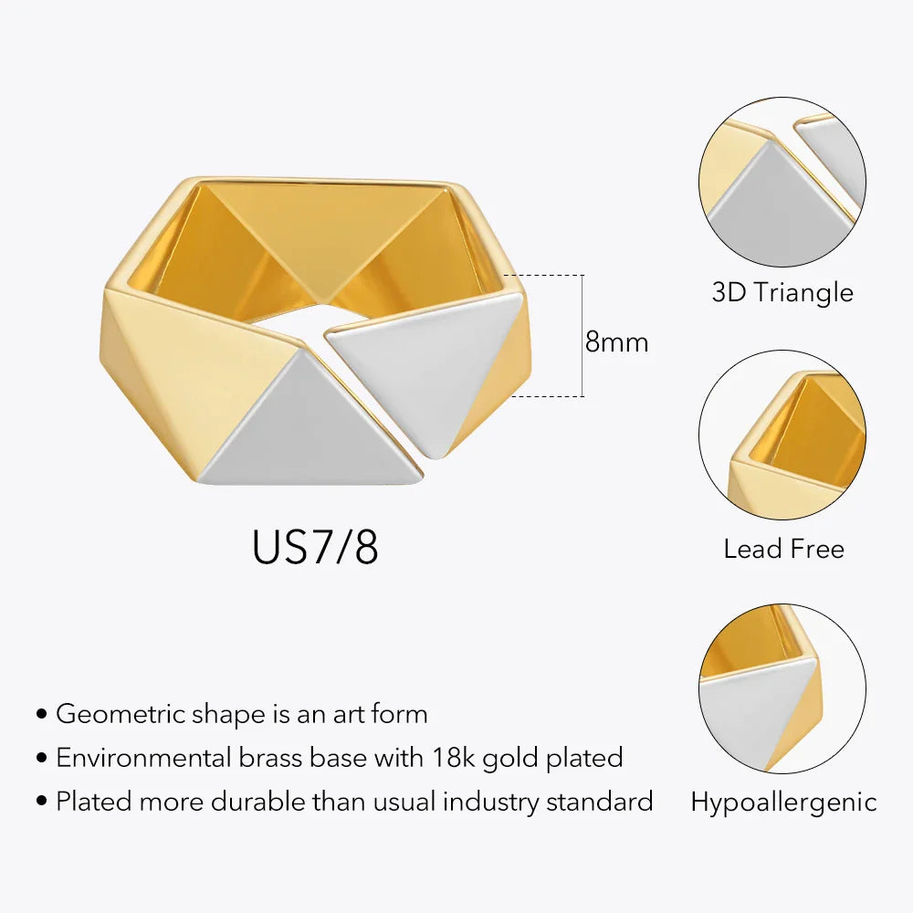 18K gold brass ring with a meteorite-inspired design, showcasing a unique and sophisticated accessory