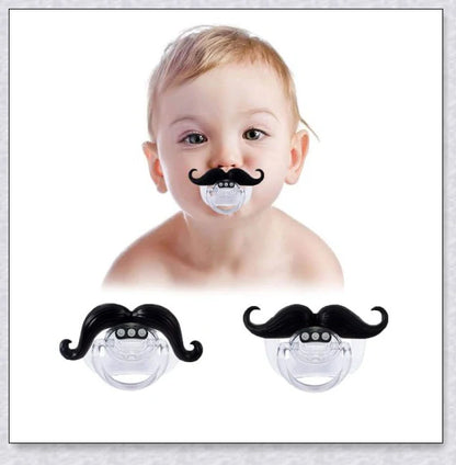 Adorable mustache-themed pacifier for newborns, designed with premium materials for safety and comfort