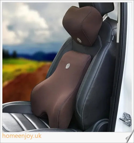 Premium memory foam car seat cushion with ergonomic lumbar support, breathable fabric, and air circulation technology for enhanced comfort and posture