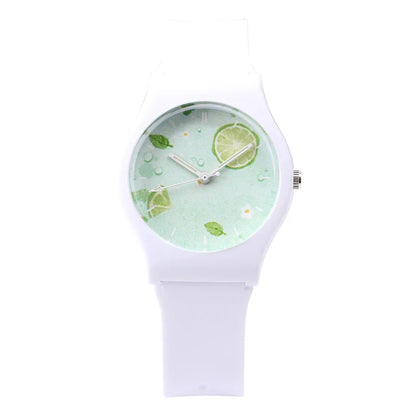 A children's wristwatch with a vibrant lemon-inspired design, featuring a waterproof casing and luminous dial for easy time-telling.