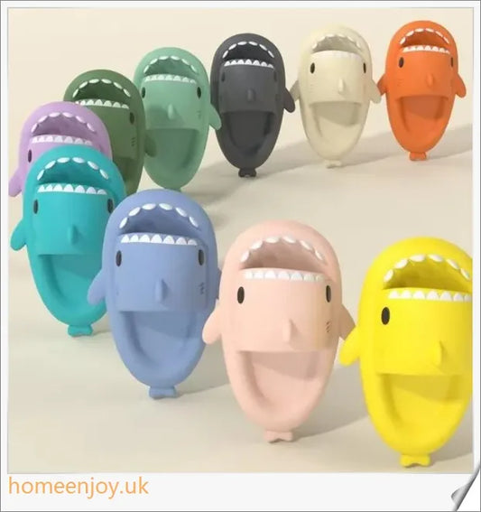 Adult's indoor and outdoor slippers with a funny shark cartoon design, made from premium EVA material for comfort and traction