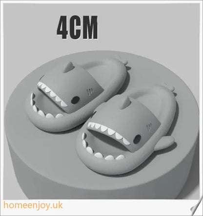 Adult's indoor and outdoor slippers with a funny shark cartoon design, made from premium EVA material for comfort and traction