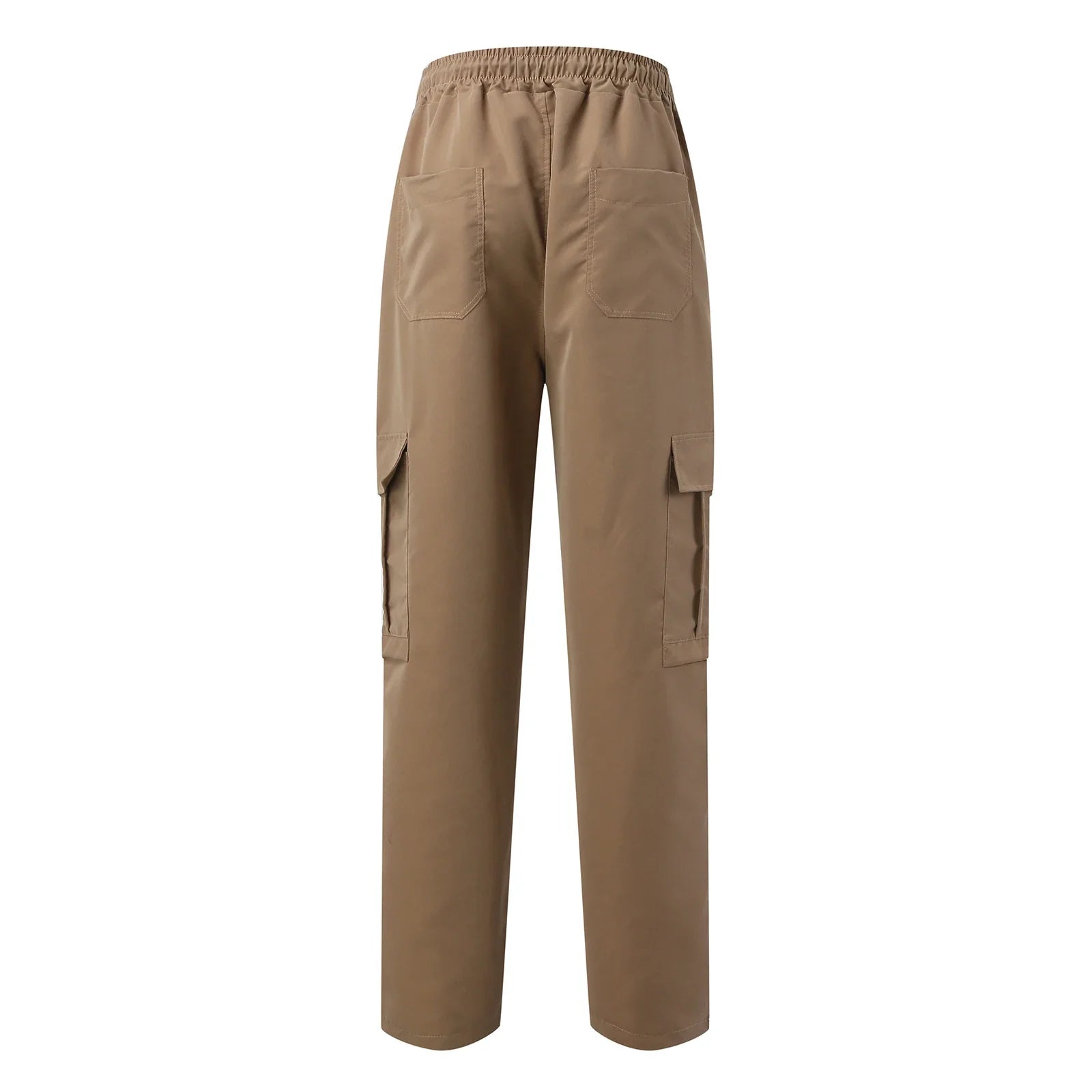 Casual cargo trousers for men in a relaxed, straight-leg fit with a drawstring waist and multiple pockets