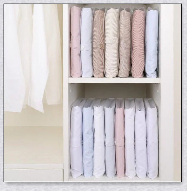 Storage Anti-Wrinkle Folding Clothes Board, a practical wardrobe organiser that keeps clothes neatly stacked and wrinkle-free.