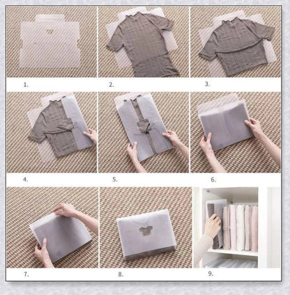 Storage Anti-Wrinkle Folding Clothes Board, a practical wardrobe organiser that keeps clothes neatly stacked and wrinkle-free.
