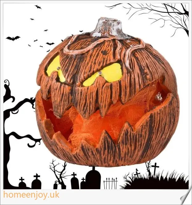 Gloween Interactive Halloween LED Pumpkin Lantern with warm, undazzling glow for spooky decor
